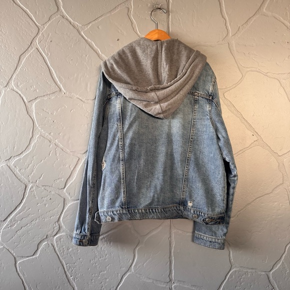 BLANKNYC Hooded Denim Jacket Layered Jean Jacket Size L - Picture 2 of 9